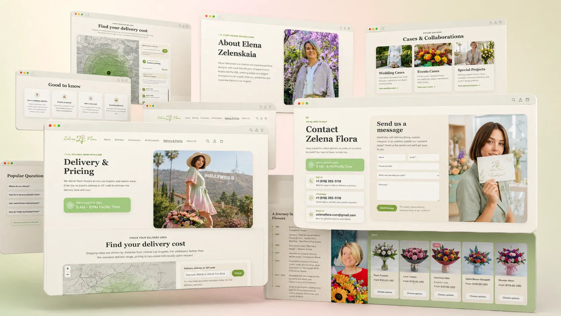 Website Update: Easier Contact, Delivery, and Floral Project Pages