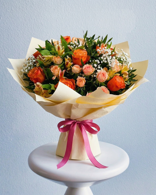 Bouquet with Orange Roses