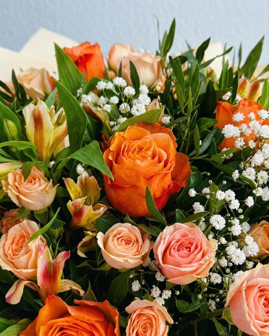 Bouquet with Orange Roses