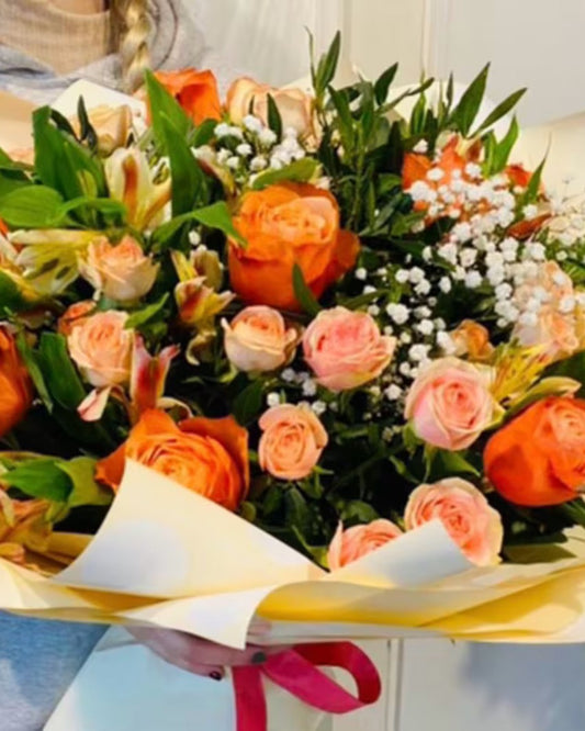Bouquet with Orange Roses