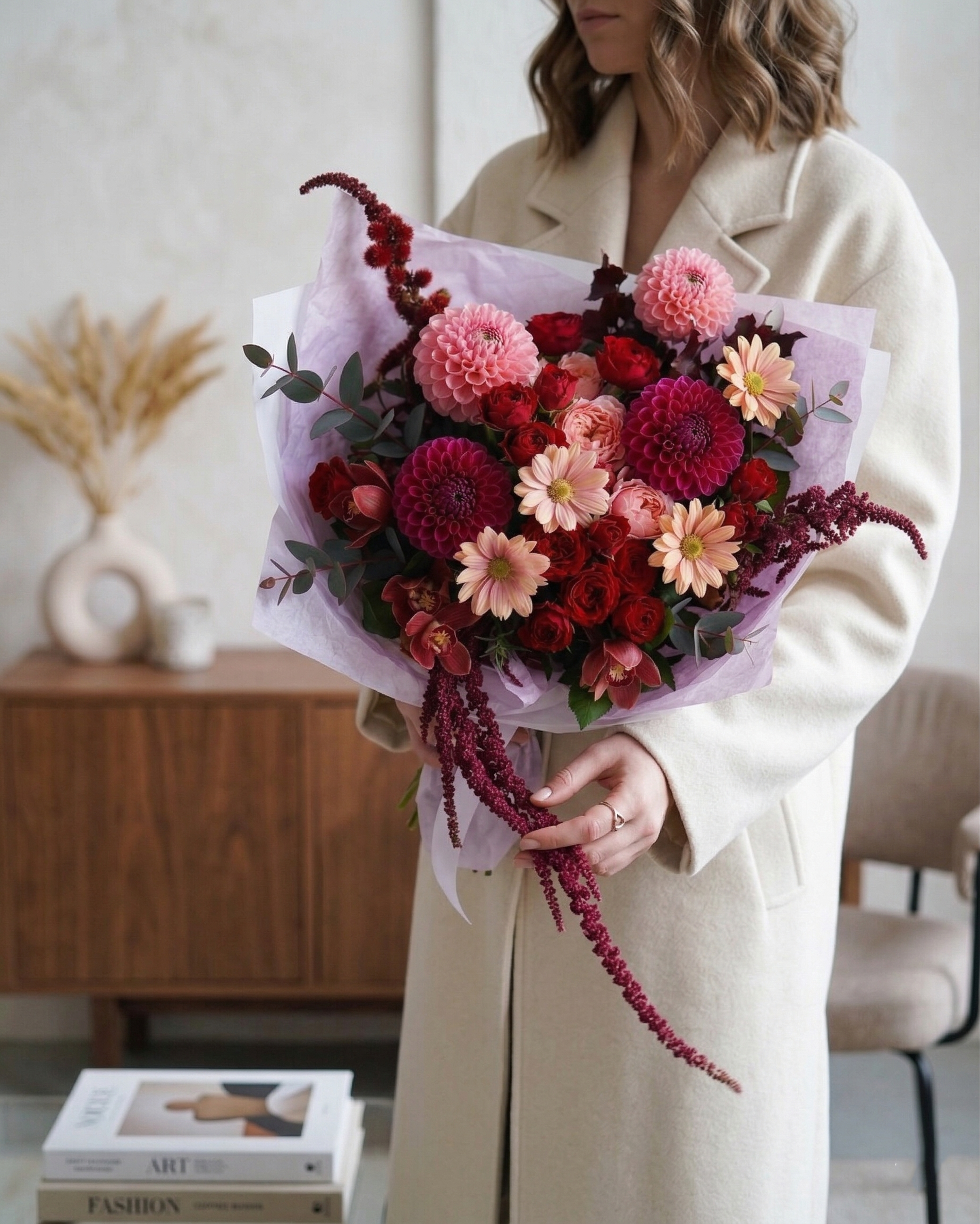 Harmony Dahlia and Rose Bouquet | Zelena Flora Los Angeles