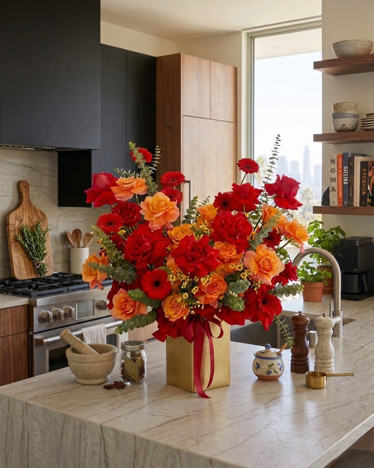 Red & Orange Roses